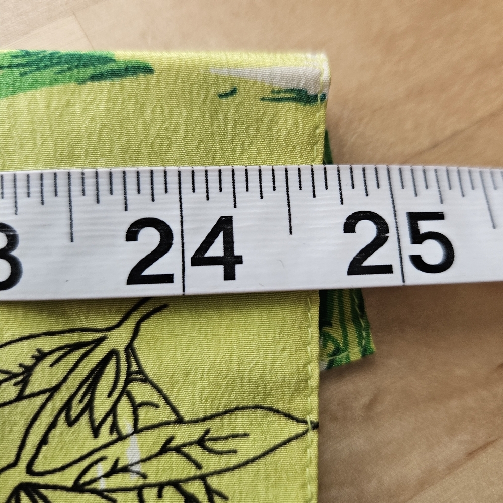 Vintage 90s PIANO Lime Green Silk Blouse Floral Print Long Sleeve Shirt 1X - Picture 10 of 12